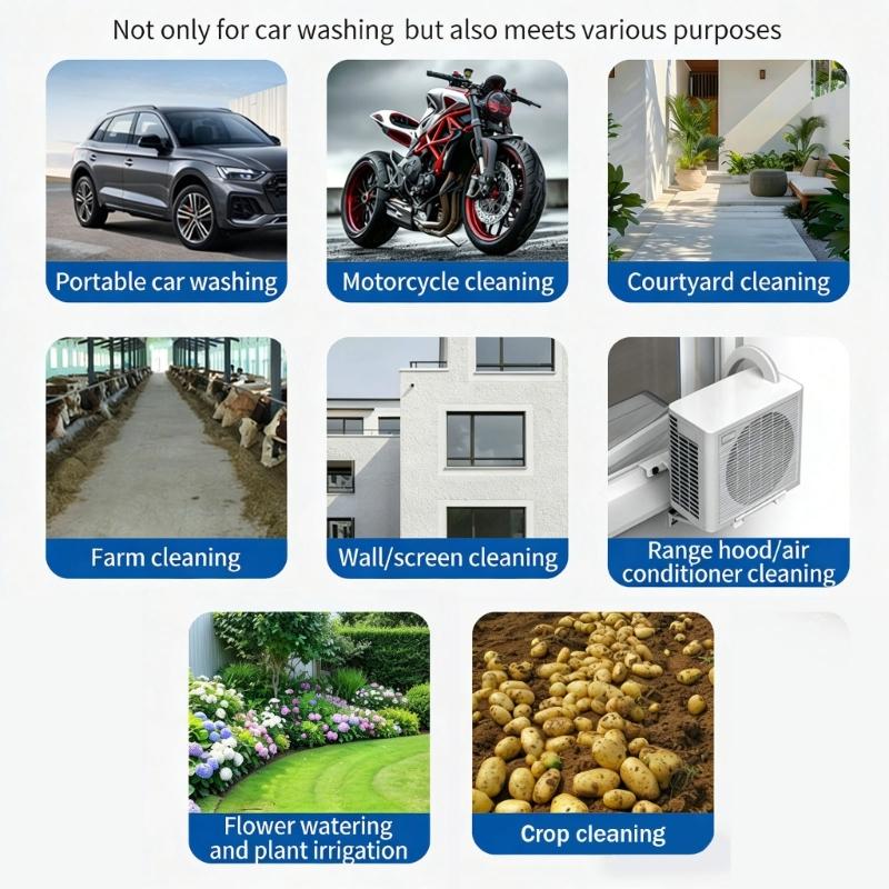 Battery Operated Brushless High Pressure Cleaner With Soap Dispenser And 180 Degree Rotating Nozzle For Car Home Garden Cleaning