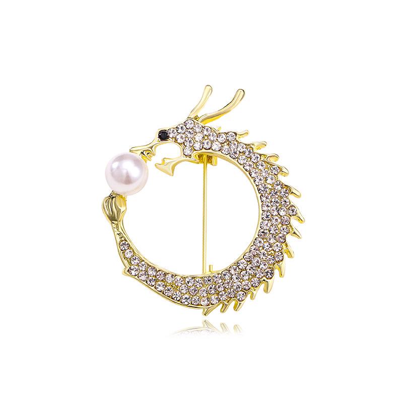 Retro Drip Oil Cartoon Dragon Brooch - Men's Suit Pin Accessory