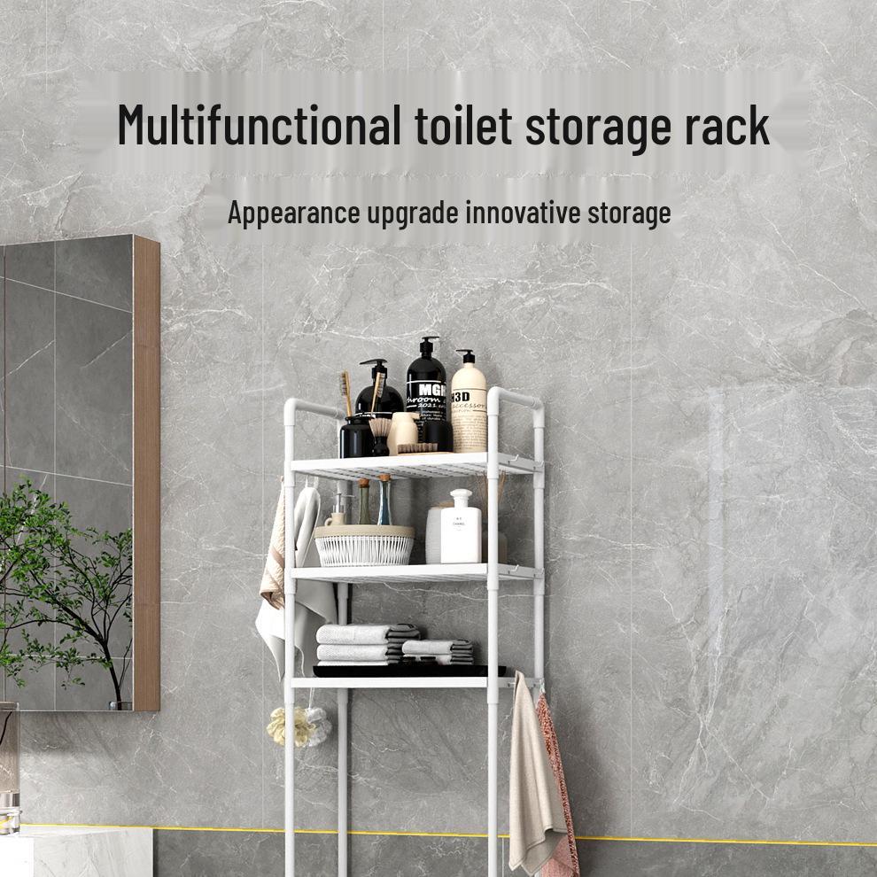 Floor-Standing Balcony Drum Washer Rack & Bathroom Storage Shelves