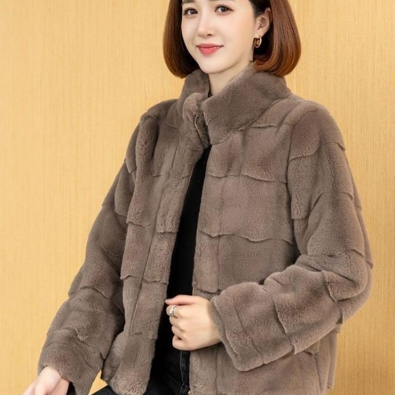 New Danish mink imitation fur coat short female winter mother imitation mink thickened coat small man