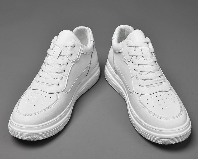 2024 Men's 10CM Height Increasing White Casual Skate Sports Shoes