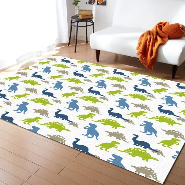 Cartoon Dinosaur Area Rugs Dino Carpet Non Slip Dinosaur Floor Mat for Playroom Classroom Kidroom Decor Children's Crawling Mat