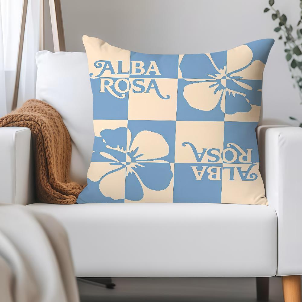 Fashion Print A-ALBA ROSA Pillow Case Applicable Space For Guest Rooms Interiors Cars Office House Decoration