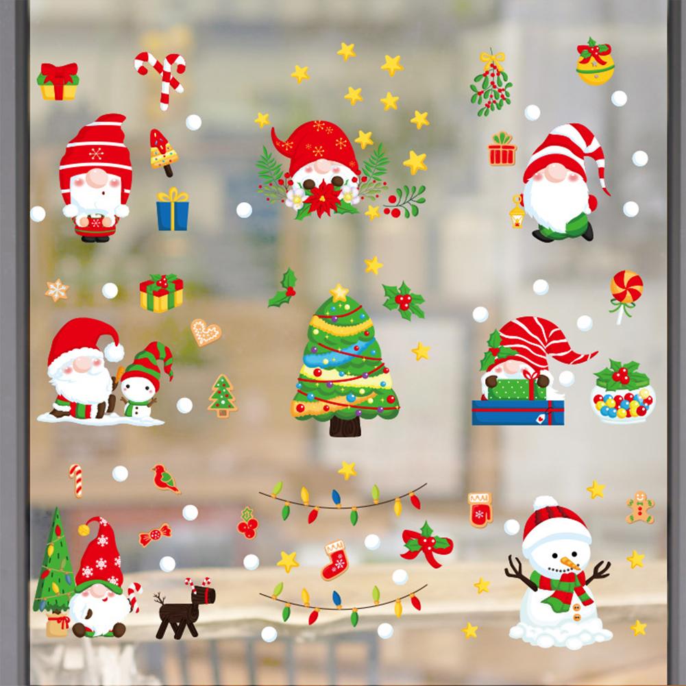 9 Sheets Christmas Window Clings Window Decal Stickers Xmas Holiday Home Decorations For Glass Windows