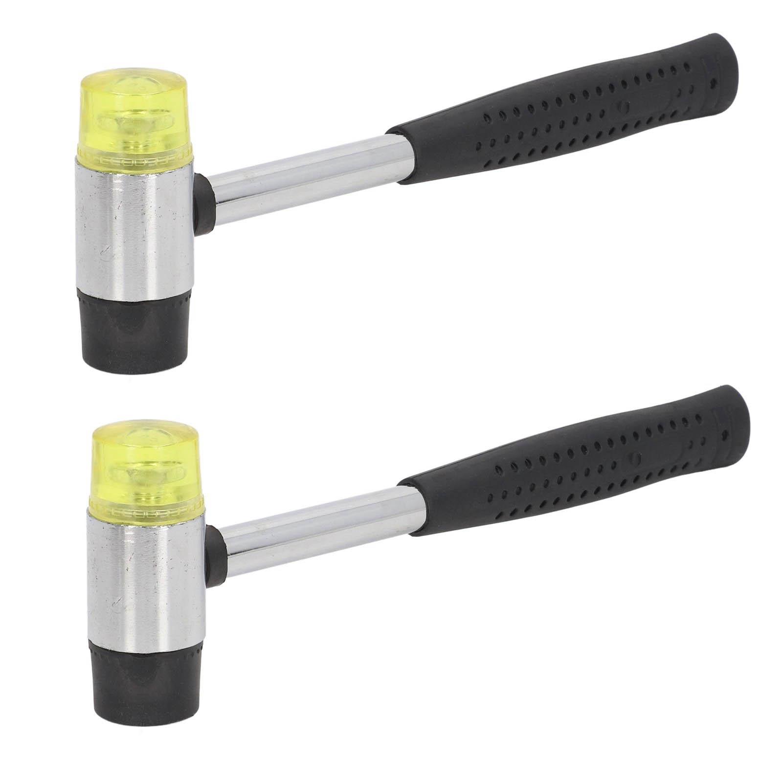 

2 шт. Резиновый молоток 25 мм Полая стальная нескользящая рукоятка Резиновая киянка со съемным концом для