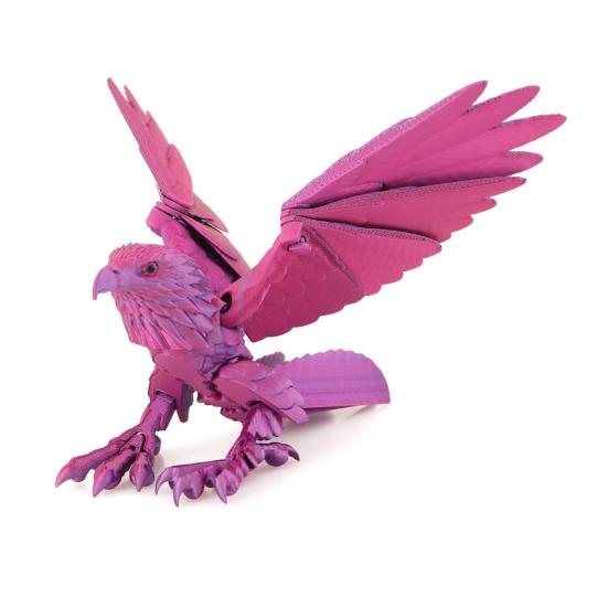3D Printed Eagle Figurine Movable Joints Eagle Figure Model Toy Articulated Bird Figurine Home Office Bookshelf Desktop Decoration Ornament