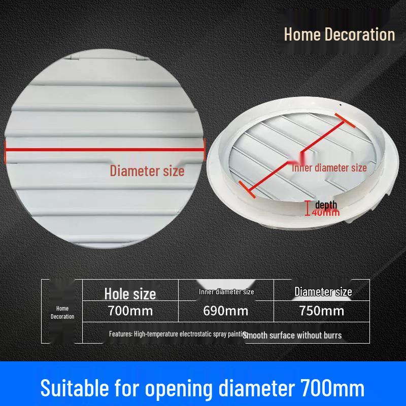 Round Aluminum Alloy Self-Closing Air Vent Louver Fan for Indoor Exhaust Systems