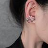 Fashion Liquid Metal Hollow Stud Earring Vintage Unusual Silver Color Irregular Metal Earrings For Women Jewelry