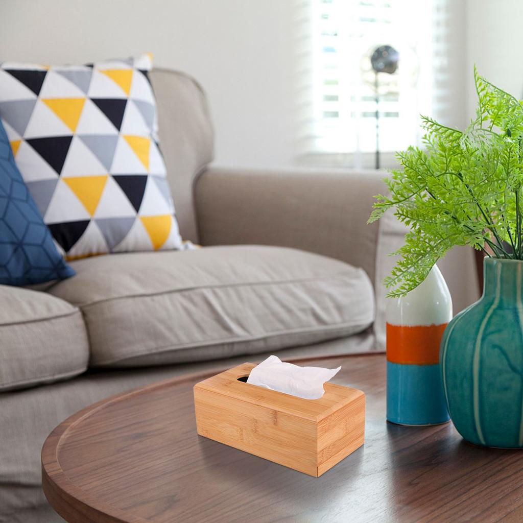 Wooden Tissue Box Napkin Holder Paper Storage Container Case for Home Living Room Bedroom Office Travel Outdoor Cars Shops