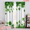 2pcs,2D Plane Printing Creative Curtains Clover Canvas (2) Versatile Polyester (without Rod) Room Decor Use for Living Room &