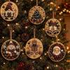 6PCS Natural Wood DIY Craft Ornament Set Christmas Ornaments  Family Craft Activity Gift