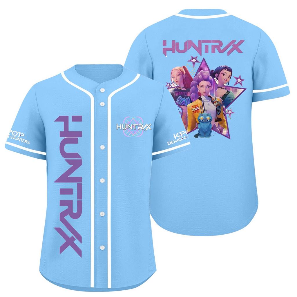 Children's Casual Cartoon Print Short-sleeved Baseball Jerseys Children's Sportswear Top