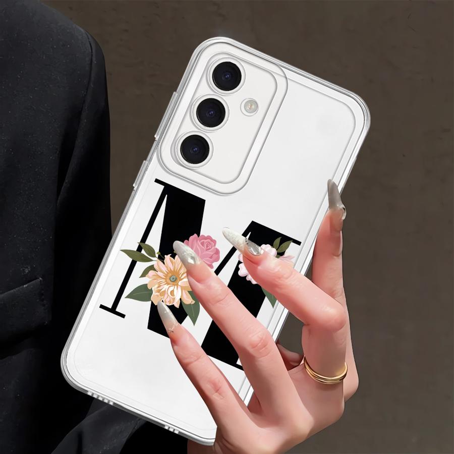 Flower Letters Phone Cover Case for Samsung Galaxy A57 A34 A35 A55 A52 A14 A16 A36 A37 A56 A54 A15 A25 A51 A52 A17 A26 A24 A23