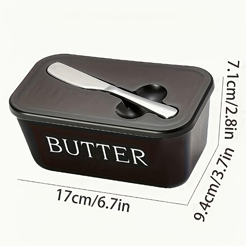 Butter box set Food-grade plastic butter box with lid Comes with knife slot Smooth