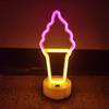 Ice Cream Shaped Neon Signs w Base,LED Light,Atmosphere Lighting for Wall,Night Lamp for Birthday,Party, E-sports Room,Decor