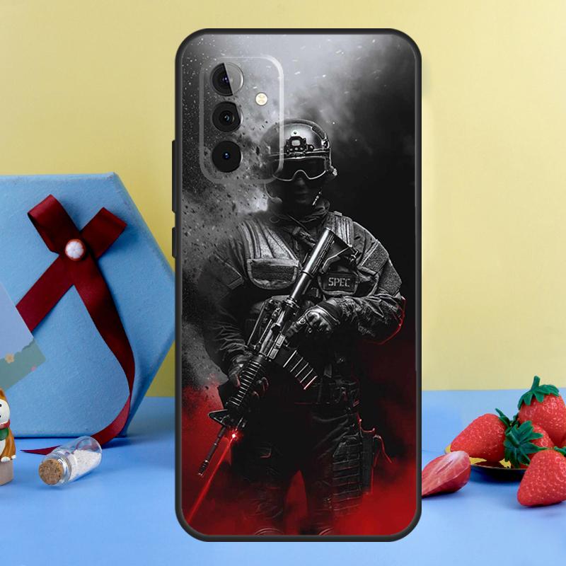 Tactical Swat Gear Pattern Case For Samsung Galaxy A13 A33 A53 A16 A17 A54 A34 A14 A15 A35 A55 A52 A12 A32 A26 A36 A56