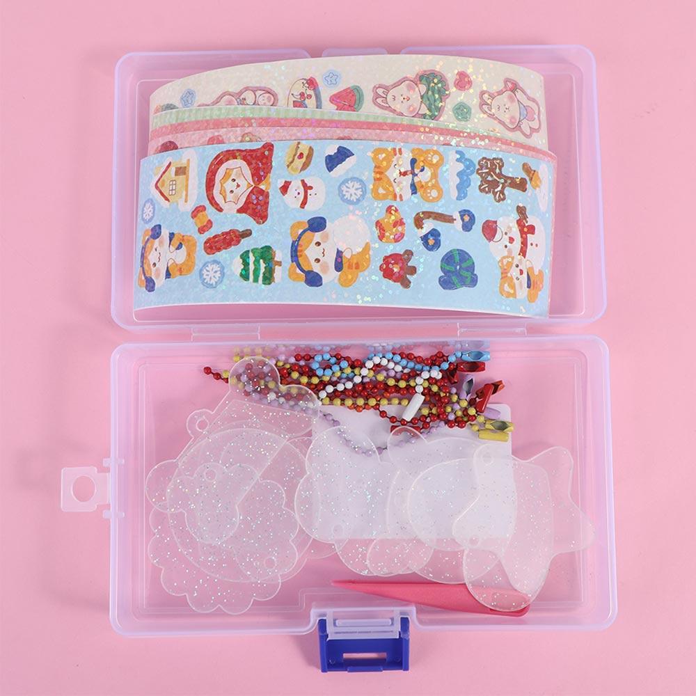 Box Scrapbooking DIY Keychain Making Kit Guka Sticker Set DIY Keyring DIY Handbook Material Sticker