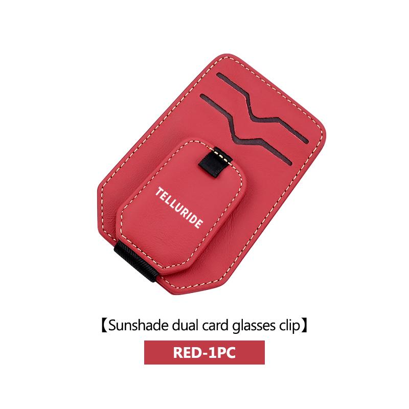 AANO1 Car Multifunction Leather Sunglasses Holder Portable Ticket Card Clip For KIA Venga Sedona Forte Stonic Picanto Sorento Stinger