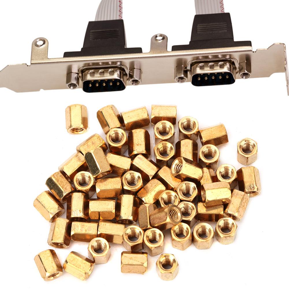 50 ks Mosaz M3*6mm Dutý Dvojprůchozí Distanční prvek Šestihranný Distanční prvek pro Desku s plošnými spoji