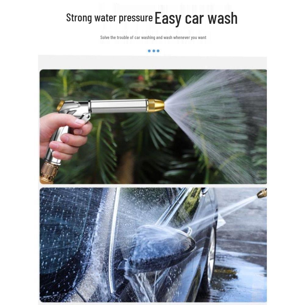 High Pressure Metal Spray Gun for Washing & Rinsing - Versatile Water Sprinkler for Household & Car Use [Alloy] Direct Spray Gun