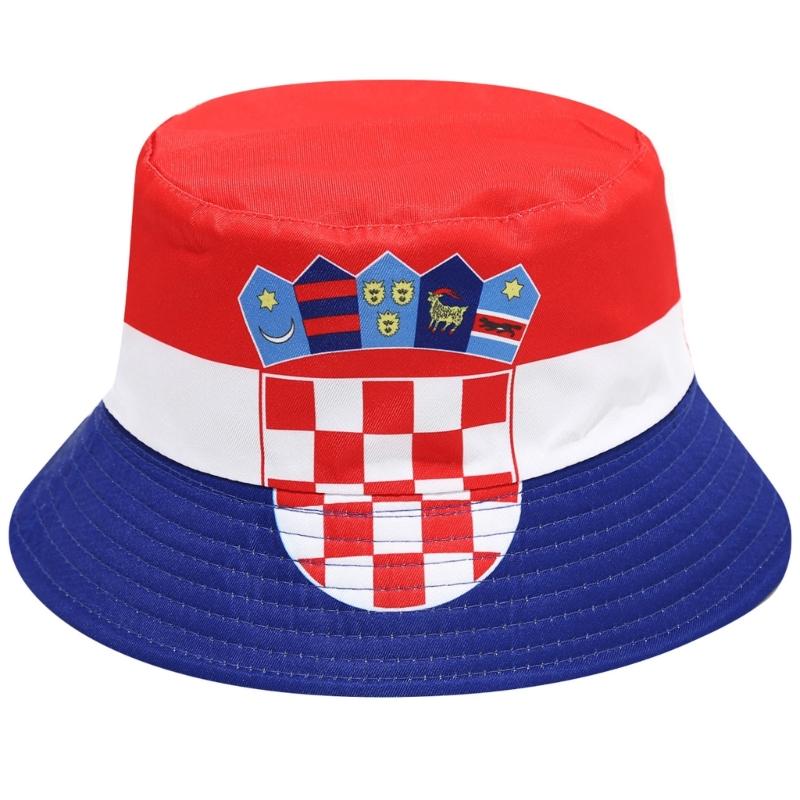 Comfortable Breathable Polyester Fisherman Hat Flag Print Fisherman Hat Suitable for Sport Fans and Outdoor Event