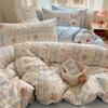 Trendy Double-Sided Cotton Dorm Bedding Set, Fresh Style, 3-Piece or 4-Piece Options