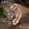 Color Painting Oil Geometric Hollow Flower Elastic Bracelet, Fashionable and High-end Women's Versatile Bracelet