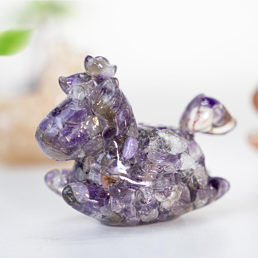Resin Crystal Horses Desk Decor With Rotatable Animal Figurine For Gift Giving And Home Office