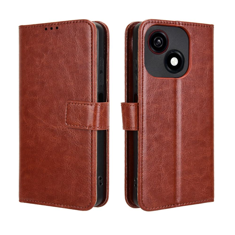 

Шкіряні фліп-чохли для ZTE Blade A35e Leather Case [Flip Vintage Leather] Wallet Протиударні міцні ретро фліп-чохли for ZTE Blade A35e коричневий