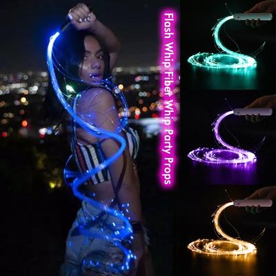 Light Up Pixel Whip for Party & Dance 360° Swivel Super Bright LED Flow Toy, Fiber Optic Rope for Performances & Festivals