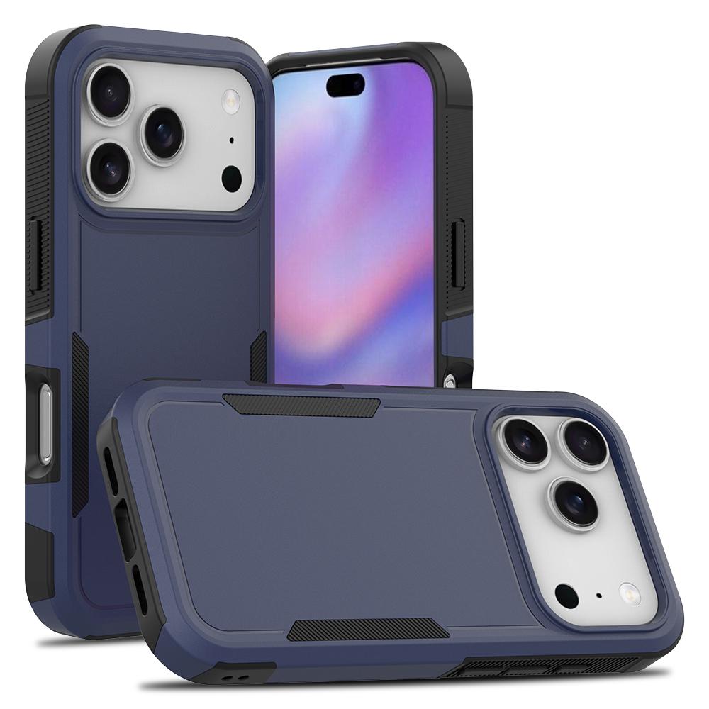 

For iPhone 17 Pro Case 2 in 1 PC+TPU Shockproof Phone Cover Dark Blue