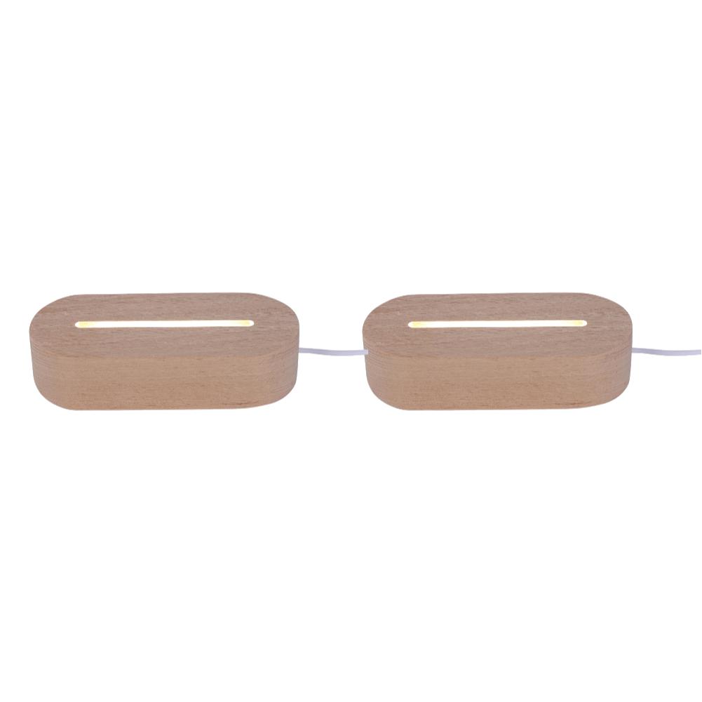 5 Stück Rechteckige Solide Holz-LED-Basisleiste Leuchtende Basis USB-beleuchteter Displayständer für Harzbuchstabenlampe Glas Harz Kunstlichter