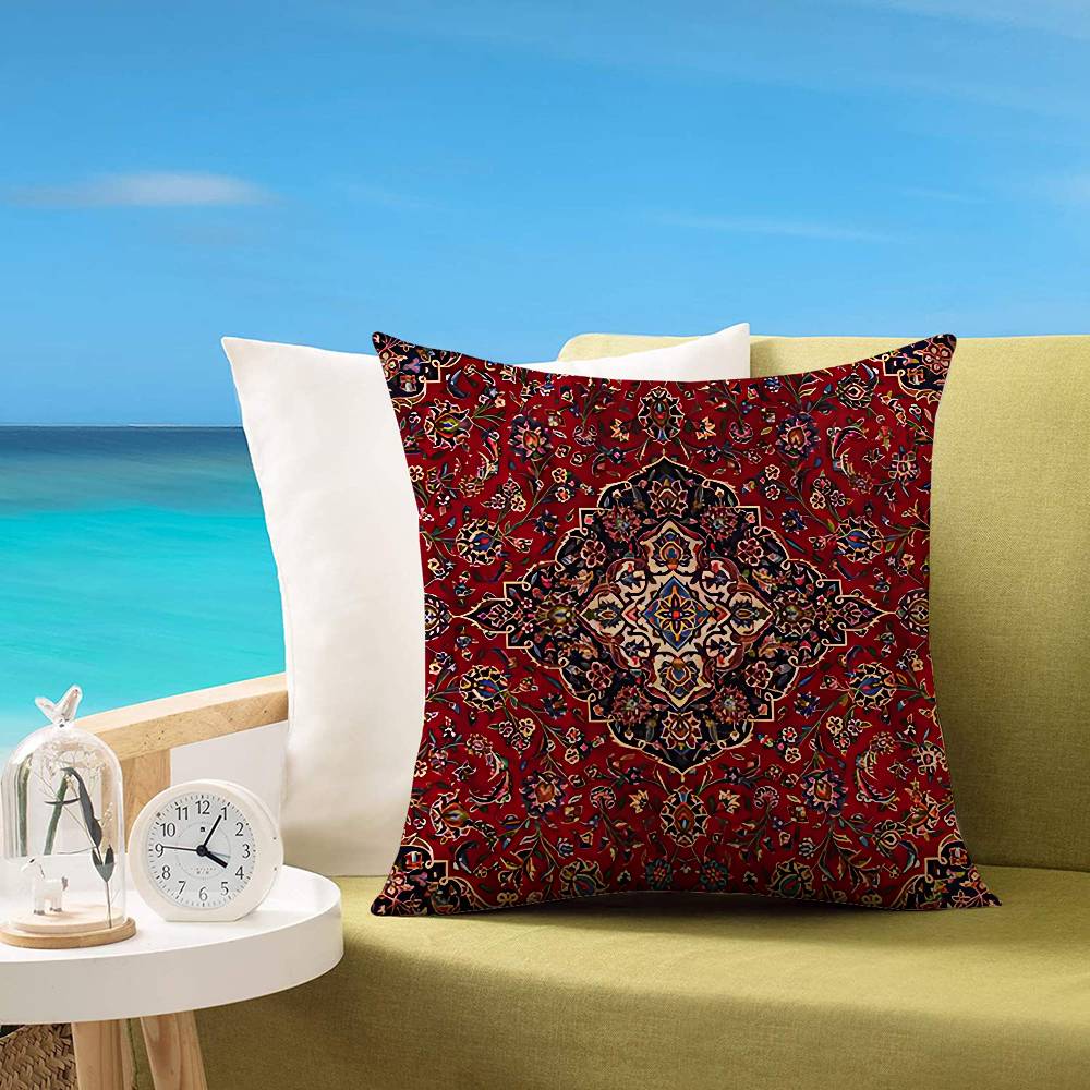 Persian Carpet Customizable Square Pillowcases Stylish And Soft Perfect For Beds Cars And Sofas