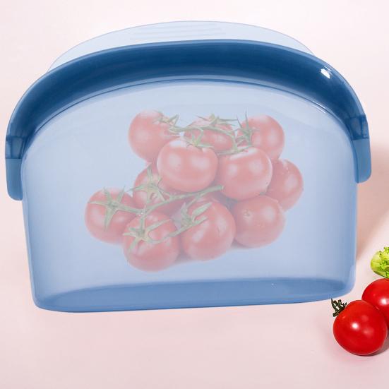1000/1500ml Silicone Fresh-keeping Bag with Pinch Lock Closure Food-Safe Silicone Dishwasher Microwave