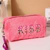Plush Cosmetic Bag For Women, Portable Travel Toiletry Wash Bag, Cute Fluffy Makeup Storage Pouch