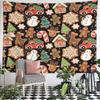 Black Christmas Cookies Tapestry Wall Hanging Gingerbread Truck Decor for Bedroom Living Room Holiday Gift