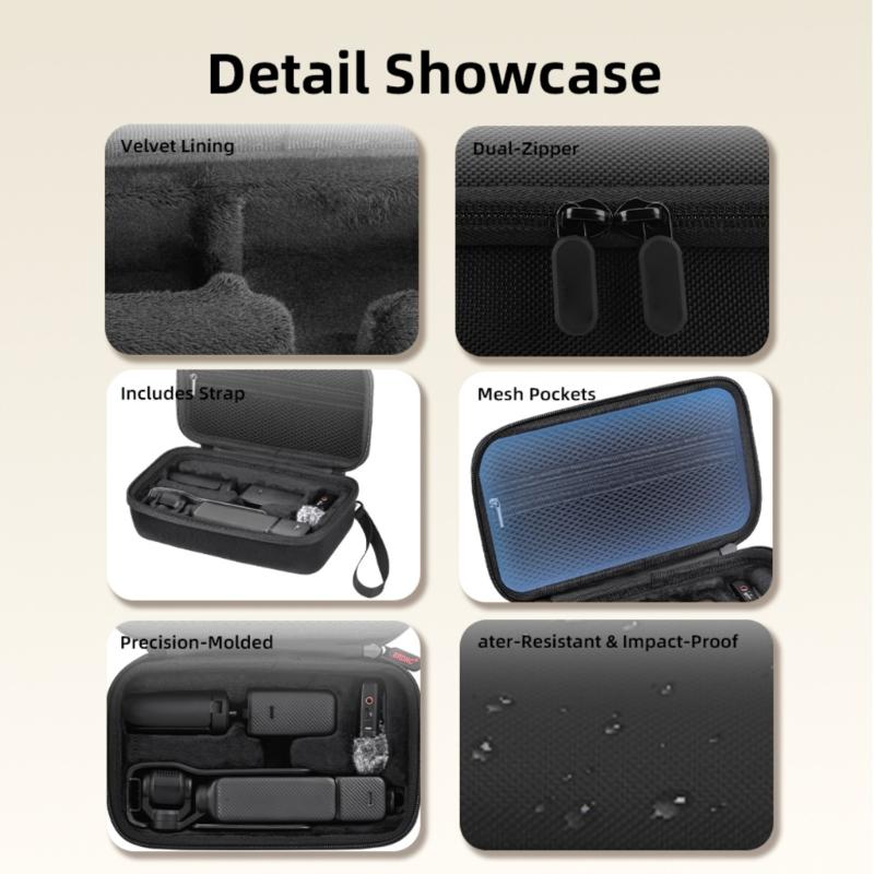 Camera Carrying Case Mini Protective Bag Shockproof Anti-scratch with Mesh Pocket for Pocket 3 Camera