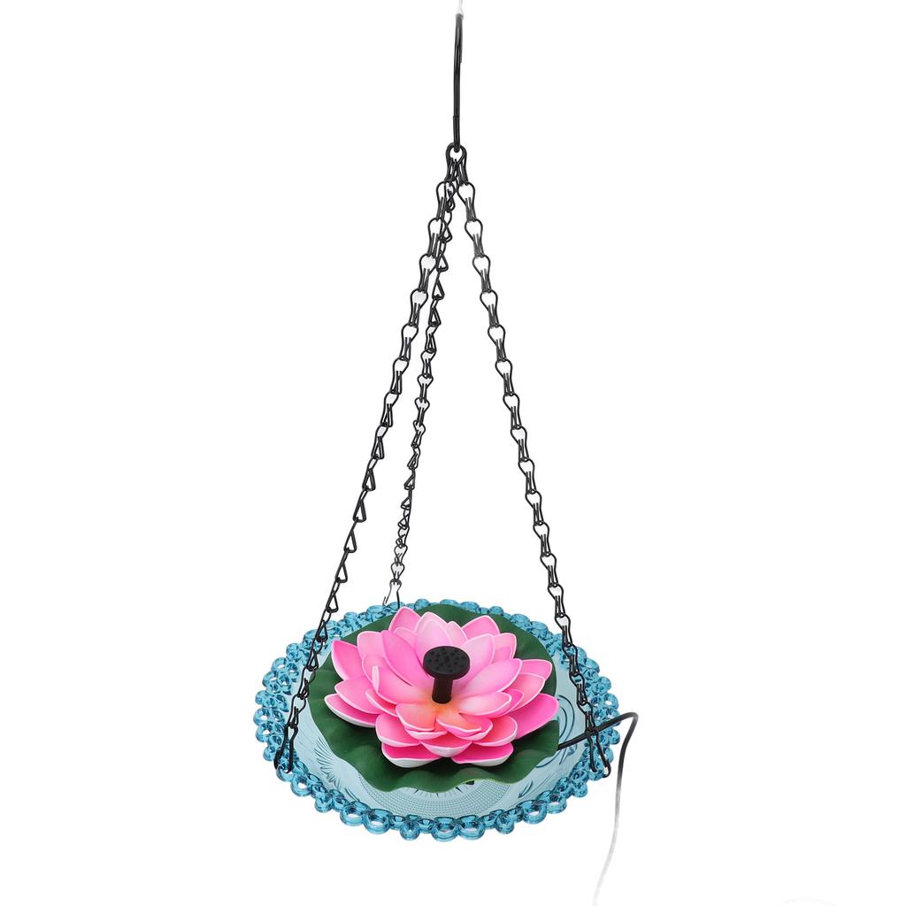 Hanging Bird Bath with Solar Fountain Pump Multi Functional Basin Solar Powered Water Fountain Pump