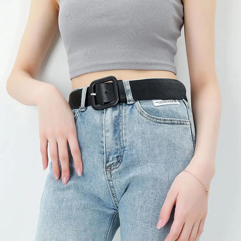 Fashion Women Belt Square Buckle Simple Candy Color Decorative Belt Vintage Strap Female Waistband