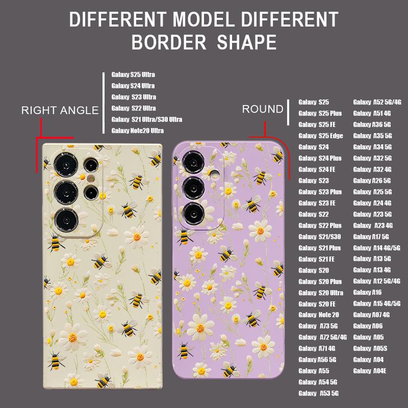 Cartoon Daisies Flowers Lanyard Case For Samsung Galaxy S25 S26 Ultra S24 S23 S22 Plus S21 FE A15 A16 A35 A36 A54 A55 A56 5G Capa