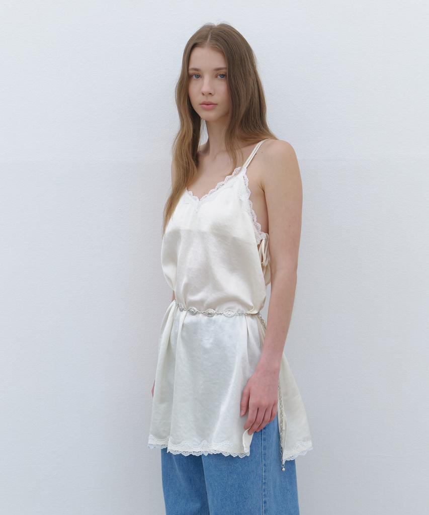 Cluny Satin Layered Slip Dress - Cream