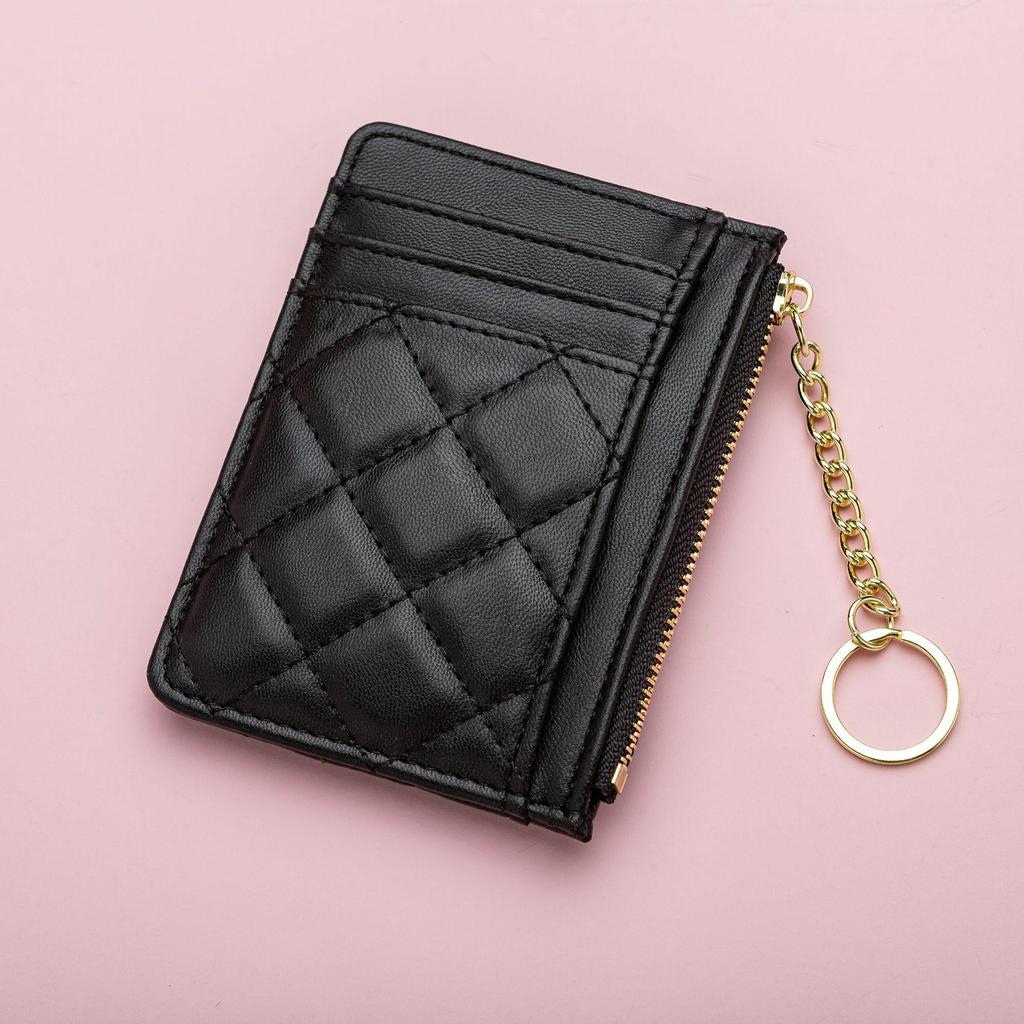 Diamond Lattice Women's Leather Wallet: Soft Texture, Multi-Card Slots, ID Holder, Anti-Demagnetization, Light Luxury Coin Purse.