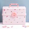 Girl's Hair Clip and Scrunchie Organizers Multitiers Baby Jewelry Storage Box with Lock Home Accessory for Organization
