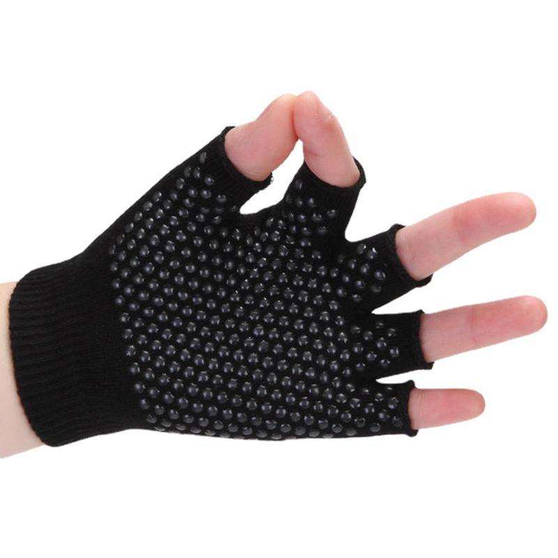Half-Finger Workout Gloves Non Slip Fingerless Yoga Gloves Fingerless Pilates Glove Weight Lifting Glove for Women for Cycling чёрный