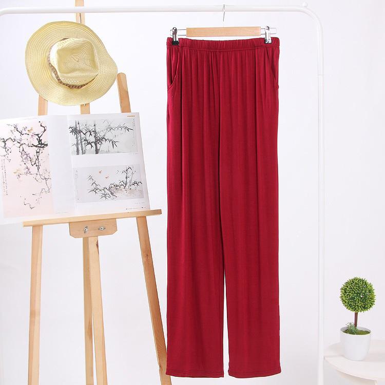 Men's Casual Modal Cotton Summer Pajama Pants: Lightweight, Loose-Fit, Elastic, Ideal for Morning Exercise and Lounging