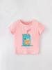 Girls' Summer Cartoon Print Round Neck T-Shirt