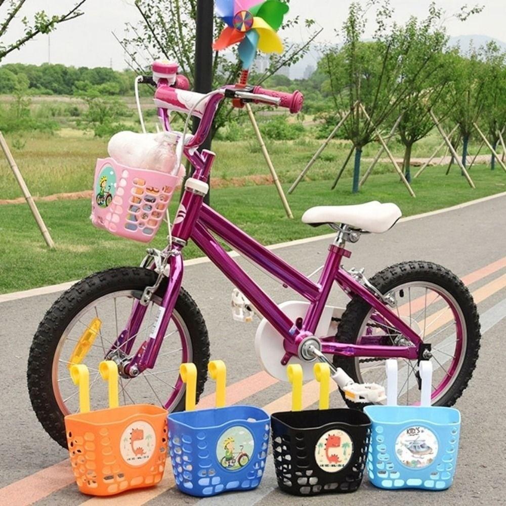 Plastic Bicycle Storage Cartoon Patten Student Front Basket Children Kids Basket Bike Accessories
