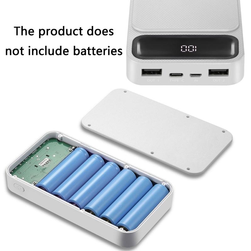 4/6/8/10Slot 18650 Battery Holder No Welding Required Fast Charging Port for DIY Mobile PowerBank Plastic Case Shell