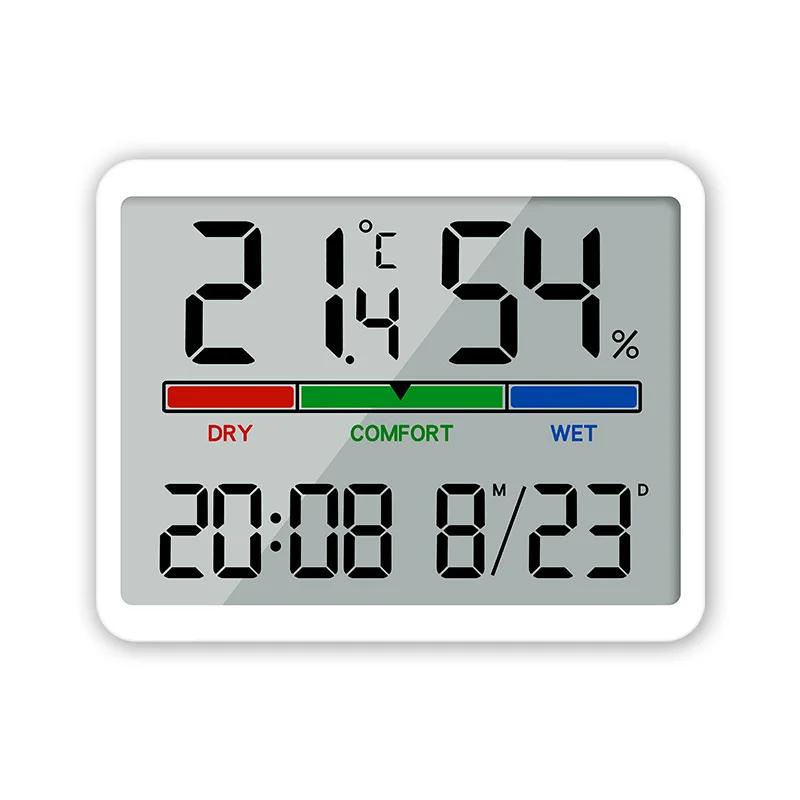 Ultra Thin Electronic Clock Simple Digital Clocks Wall Mounted LCD Disply Multifunctional Temperature and Humidity Alarm Clock