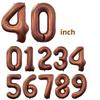 40 Inch Beige Cream Caramel Chocolate Color Retro Number Balloon 123456789 for Baby Shower Birthday Party Wedding Decoration